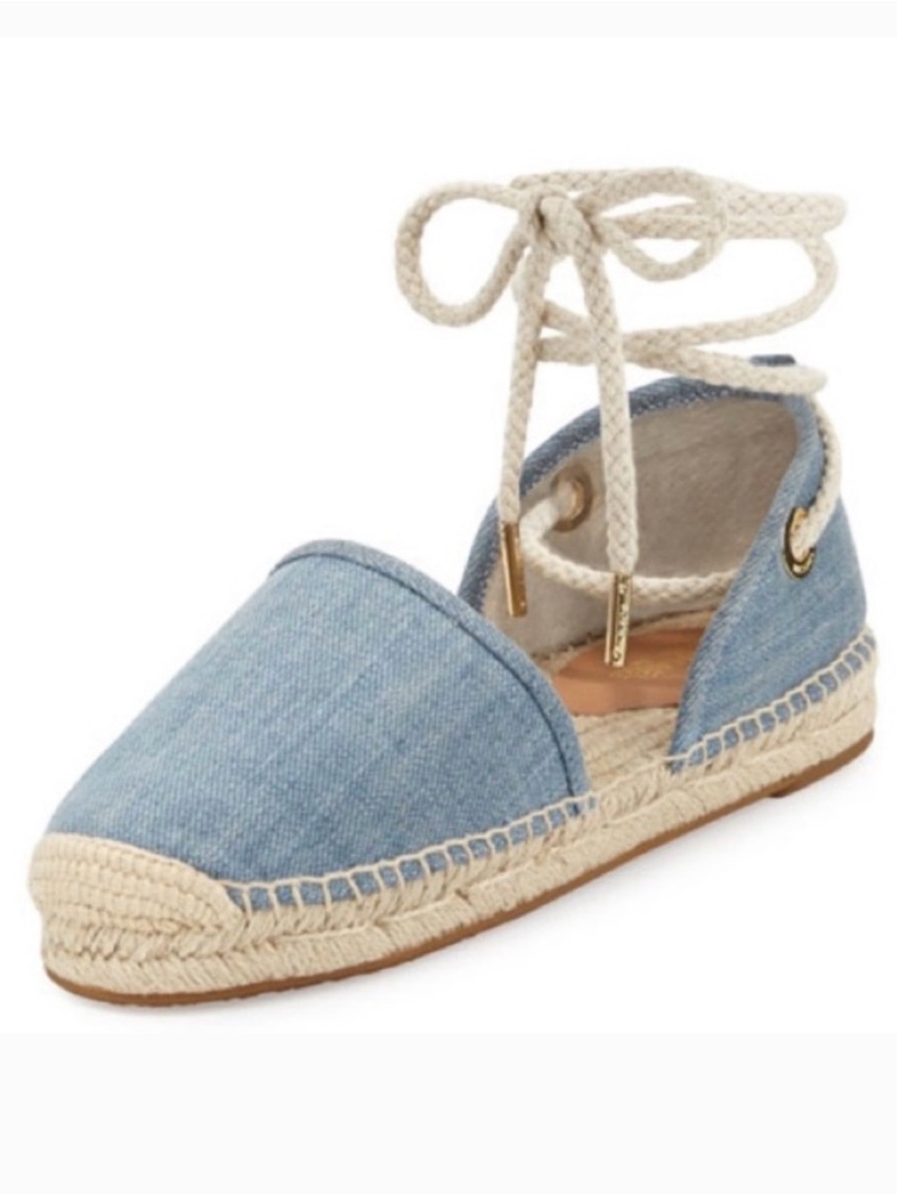 Michael Kors Margie Denim Ankle-Wrap Espadrilles
